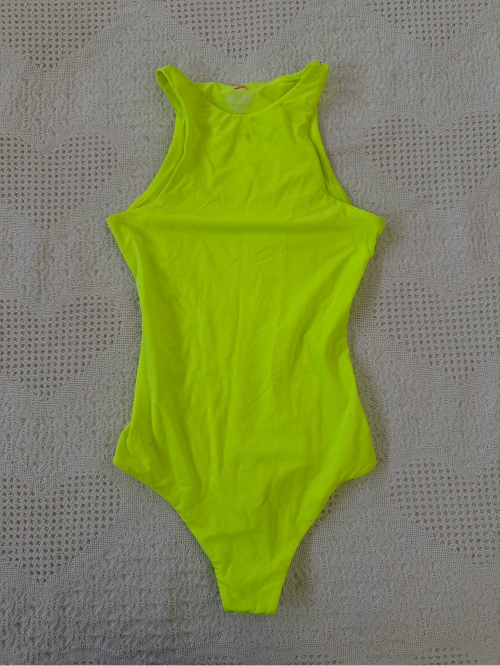 SKIMS Neon Yellow High-Neck Bodysuit